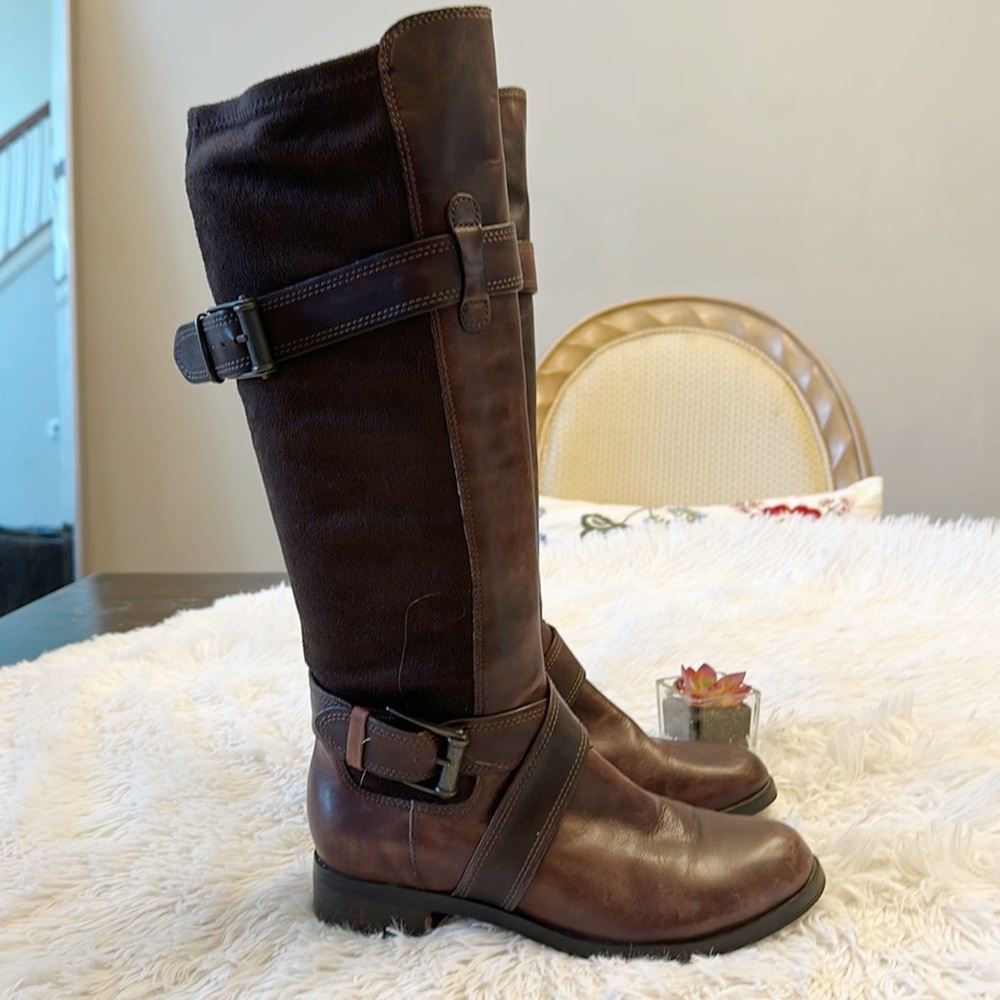 Cole Haan Nike Air Whitley Brown Leather Buckle Western riding boots women’s 7